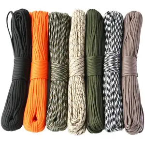 Outdoor 270 Colors Durable Polyester Nylon Parachute Cord 100 Feet 7 Strands 4mm Braided Tent Rope 550 Paracord Rope