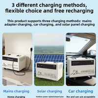 Générateur de stockage d'énergie LiFePO4 sur chariot 3000W avec triple port AC, recharge solaire pour voiture, alimentation de secours domestique et extérieure