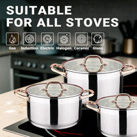 Ensemble de casseroles et poêles en acier inoxydable, antiadhésif, durable, compatible four, ustensiles de cuisine
