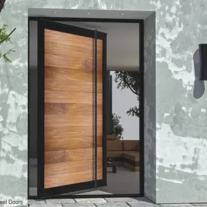 현대 간단한 단단한 나무 문 나무 입구 문