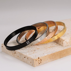 Fashionable and Simple Glossy Bracelet Women's Unique Buckle Bracelet Elegant Wristband Exquisite <strong>Stainless</strong> <strong>Steel</strong> <strong>Jewelry</strong> - Product Image 5