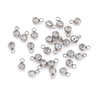 Perles à grand trou en acier inoxydable, fermoir pendentif, connecteur de suspension, accessoires pour cordon en cuir pour la fabrication de bijoux DIY