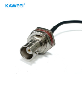 Aangepaste BNC vrouwelijke bulkhead connector pigtail kabel 2-pins open eind RF coaxiale draadboom assemblage - Product Image 3