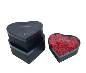 Cajas de cartón de lujo para flores, 2019 cajas de rosas con logotipo personalizado impreso, venta al por mayor