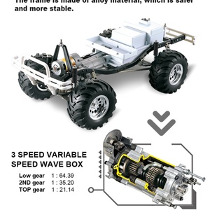Kit de voiture RC tout-terrain 4x4 en métal 1:10 2.4G 4WD Rallye Pickup Truck Rock Crawler DIY Véhicule tout-terrain - Product Image 6