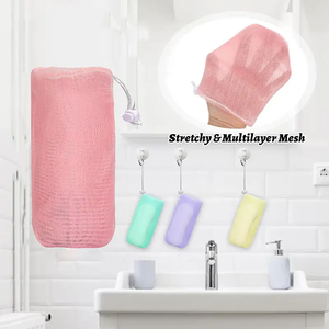 Sac à savon moussant épaissi à 6 couches, brosse nettoyante faciale en maille, éponge de bain naturelle pour adultes, pour le corps et la douche - Product Image 6
