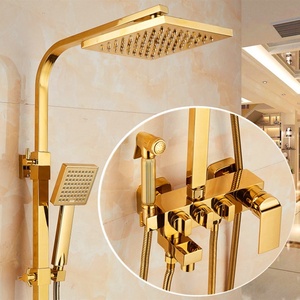 <span class=keywords><strong>Ensemble</strong></span> de <span class=keywords><strong>douche</strong></span> en or tout cuivre pour la maison européenne Buse d'appoint de pulvérisation de pluie douce à température constante pour le <span class=keywords><strong>bain</strong></span> comprend des hôtels - Product Image 2