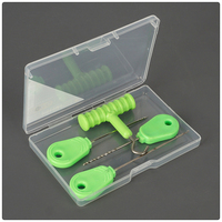 Aiguilles à appâts de pêche à la carpe Hirisi, 4 pièces, avec boîte, outils d'appât de pêche, accessoires de pêche, vert BT06