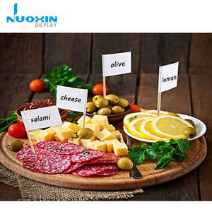 Banderas de palillos de dientes con logotipo personalizado una variedad de tamaños y formas perfectas con palo de madera para alimentos - Product Image 2