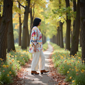 Printed Cotton Short <b>Kimono</b> Robe Elegant Latest Sleepwear Casual Beachwear for Summer Autumn Spring Robe - Product Image 2