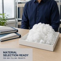 Matériau de Rembourrage HCS en Fibre de Polyester 100% Vierge Blanche Anti-Bactérienne avec Motif Siliconé et Fibre Discontinuée