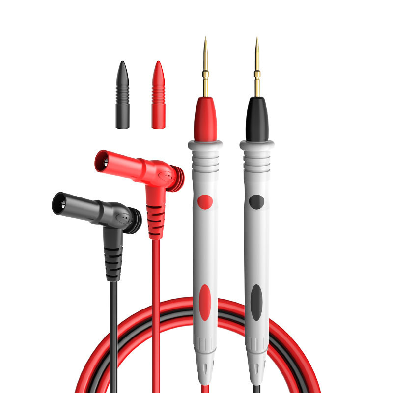 Cleqee P1502 2pcs Multimeter Probes Replaceable Needles Universal Probe Test Leads for Digital Multimeter Cable Feeler Wire 1M