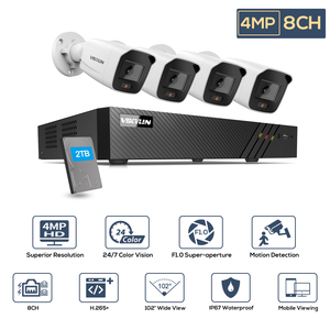 Hik-kết Nối Di Động <span class=keywords><strong>App</strong></span> 2TB Hdd 8ch Poe 4K Nvr 4mp 5mp 8mp Colorvu Bullet Cctv Kit - Product Image 3
