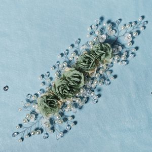 เครื่องประดับผมเจ้าสาวสไตล์วินเทจแบบยุโรปอเมริกัน 1 ชิ้น ดีไซน์ดอกไม้สุดหรูหรา แรงบันดาลใจจากป่าไม้ ทำด้วยมือจากโลหะผสม ยี่ห้อซิ่วฮวา - Product Image 6