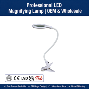 Soft <b>Light</b> No Glare <b>Clamp</b> Fixed LED Tool <b>Light</b> Rotatable Lens Magnifying Desk Lamp for Inspection Laboratory - Product Image 1