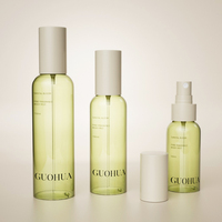 Flacon pulvérisateur rond en PET multi-volumes (100 ml, 150 ml) à brume fine, couleur personnalisée, pour lotion corporelle et emballage cosmétique