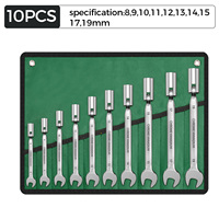 Jeu de douilles réglables OEM CRV 3/8 po avec sac de rangement, kit d'outils manuels robustes chromés, garantie 3 ans