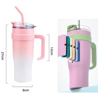 Gobelets isothermes de 40 oz avec paille et couvercle, logo personnalisé, en acier inoxydable à double paroi, mug de voyage sportif