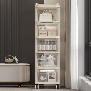 Storage Cart 5 Tier Beige With Wheels Office Organizer Desktop Storage Rack For Home Office Use - Product Image 3