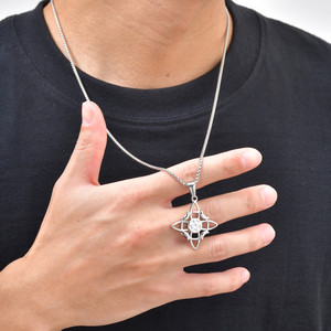 Collier unisexe en acier inoxydable 316L avec pentagramme, nœud de sorcière, pendentif de protection pentacle païen Wiccan, bijoux nœud celtique - Product Image 2