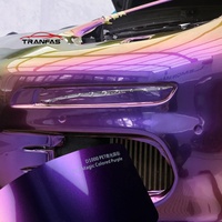 Vinilo Adhesivo para Automóviles Color Morado PET Directo de Fábrica, Película de Vinilo para Envolver la Carrocería, Autoadhesiva, de Alto Brillo, que Cambia de Color, Resistente a los Rayos UV y a los Arañazos