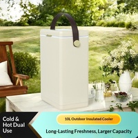 Seau à glace isotherme en fer de 10 L pour l'extérieur, refroidisseur portable pour boissons et vin, boîte moderne et simple de luxe léger