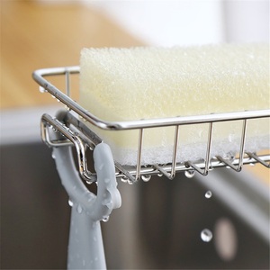 Creative Double Tier Modern Stainless Steel Towel <b>Storage</b> <b>Rack</b> for <b>Kitchen</b> Sink Faucet Drain Waterproof Non-Folding - Product Image 3