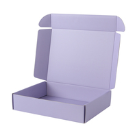 Boîte en carton ondulé de couleur personnalisée, logo en papier violet pour vêtements, chapeaux, chaussettes, boîtes d'expédition, emballage postal