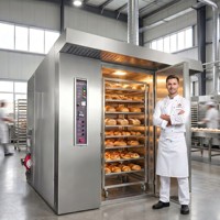Four rotatif professionnel robuste 16/32/64 plateaux, électrique, gaz, diesel, en acier inoxydable 201/304, machine de boulangerie pour usage industriel