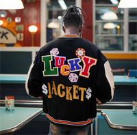 INFLATION noir OEM marque Patch personnalisé Varsity Baseball Jacket vêtements d'hiver pour hommes vestes pour hommes