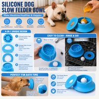 Bol à alimentation lente en silicone à ventouse NicePets pour chien et chat |   Bol anti-renversement pour aliments humides de qualité alimentaire 170 ml