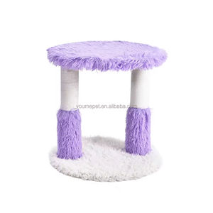 Komik mor 84 cm kedi kulesi katı ahşap ve kapalı oyun ve dinlenme için Sisal tırmalama sütunu ile kürk canavar kedi ağacı - Product Image 3