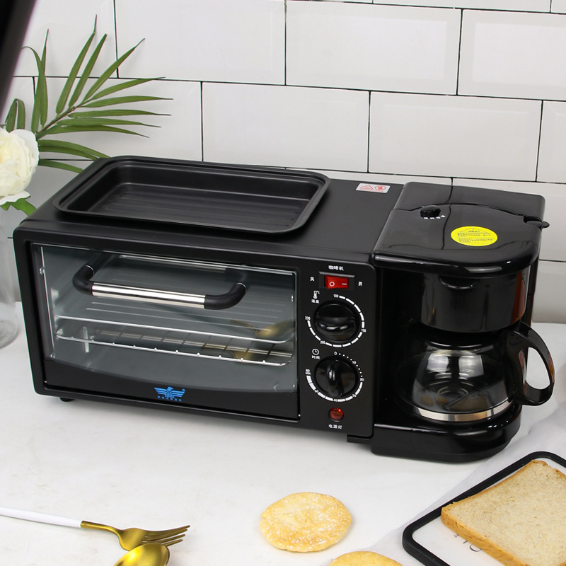 Home Multi-Function 3-in-1 Breakfast Maker - Cook Coffee, Fry, and Toast