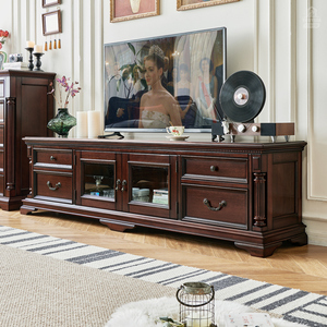 Mueble <span class=keywords><strong>de</strong></span> TV <span class=keywords><strong>de</strong></span> Madera Maciza Estilo Americano, Gabinete <span class=keywords><strong>de</strong></span> Almacenamiento para Sala <span class=keywords><strong>de</strong></span> Estar, Mesa <span class=keywords><strong>de</strong></span> Centro Combinada, Muebles <span class=keywords><strong>de</strong></span> Estilo Gold Teamwood - Product Image 3