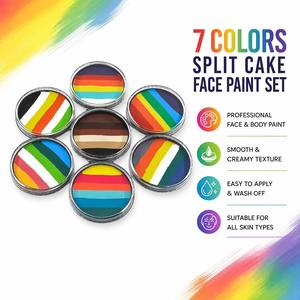 Kit de Pintura Facial Redonda de 7 Colores al por Mayor, Set de Arte Corporal a Base de Agua de un Solo Trazo <span class=keywords><strong>con</strong></span> Logotipo Personalizado OEM para Niños - Product Image 5