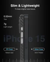 Coque de téléphone portable en fibre de carbone PP pour iPhone 16 15 14 13 12 Coque ultra-mince pour iPhone XR/XS/7/8