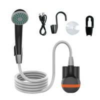 Douche de camping portable au design unique, moteur sans balais haute pression, batterie 2200 mAh, débit d'eau 2,5-3,5 L/min, pour voyage, plage, animaux de compagnie