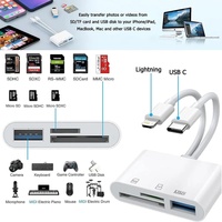 Lecteur de cartes mémoire externe Longima 3 en 1 avec 5 emplacements USB 3.0 pour cartes SD TF pour ordinateur portable