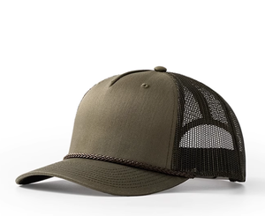 Vente en gros Casquette de baseball personnalisée vierge 5 panneaux en caoutchouc PVC Logo Casquette de baseball deux tons en coton Casquette de papa ajustable Casquette de camionneur en maille à bord incurvé - Product Image 4