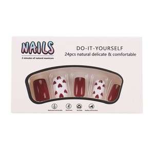 <span class=keywords><strong>Uñas</strong></span> Postizas de San Valentín, <span class=keywords><strong>Uñas</strong></span> Acrílicas Reutilizables con Diseño de Corazón Rojo y Blanco Brillante, para Fiestas y Uso Diario - Product Image 6