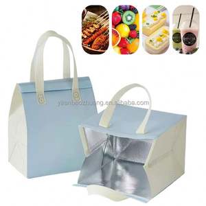 Sac isotherme personnalisé en non-tissé avec logo, sac à emporter en aluminium pour desserts et aliments, sac isotherme pour plats à emporter avec poignée - Product Image 2