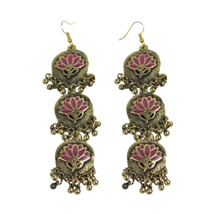 อินเดียทำต่างหูที่สวยงามทองจบการออกแบบต่างหู - Product Image 1