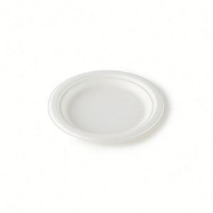 Assiettes jetables personnalisées en bagasse de canne à sucre biodégradable pour fêtes, blanches, tailles 9''/10''/12'' - Product Image 1