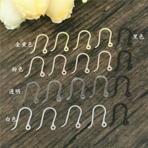 Simple <b>Plastic</b> U Shape Ear <b>Hooks</b> For Drop Earrings Multiple Colors Unisex Hypoallergenic Burrs Free - Product Image 1