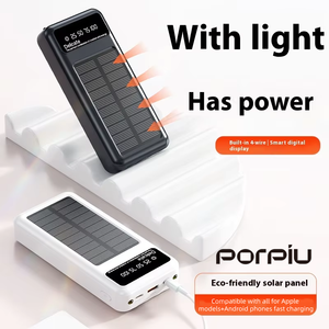 Высокая емкость 20000 мАч уличный аккумулятор на солнечной батарее с самозатяжкой, зарядка pd22.5 Вт, быстрая зарядка, большая емкость для Apple - Product Image 2