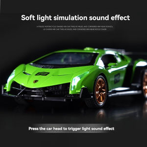 צעצוע מכוניות דגם יצוק 1:32 למבור ונונו עם צליל ואור לקשט דלתות קישוט פתוחות צעצועי רכב דגם מתכת - Product Image 4