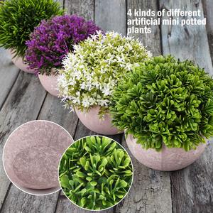 Ventas calientes Mini plantas en maceta artificiales Plantas de arbustos de topiario de plástico para decoración de escritorio de oficina de habitación - Product Image 5