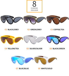 2025 Y2k <strong>Sunglasses</strong> Fashion Trendy Cute Plastic Funny <strong>Personalised</strong> Luxury Unisex Top One Piece Lens Oversized Shield <strong>Sunglasses</strong> - Product Image 5
