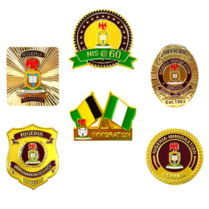 Nhà Máy Tùy Chỉnh Nigeria Biểu Tượng Men Kim Loại Đỉnh Phù Hiệu Mạ Vàng Chuỗi Ve Áo Pins Epoxy Pinback Set Cho Chính Thức Đồng Phục Phụ Kiện - Product Image 1