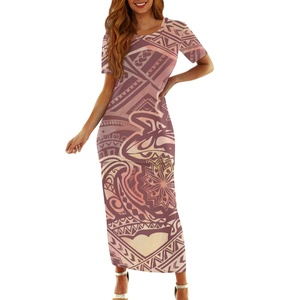 Nuevo personalizado blanco polinesio samoano Puletasi fabricantes de ropa Polinesia mujer isla dos piezas Puletasi vestido señoras - Product Image 6